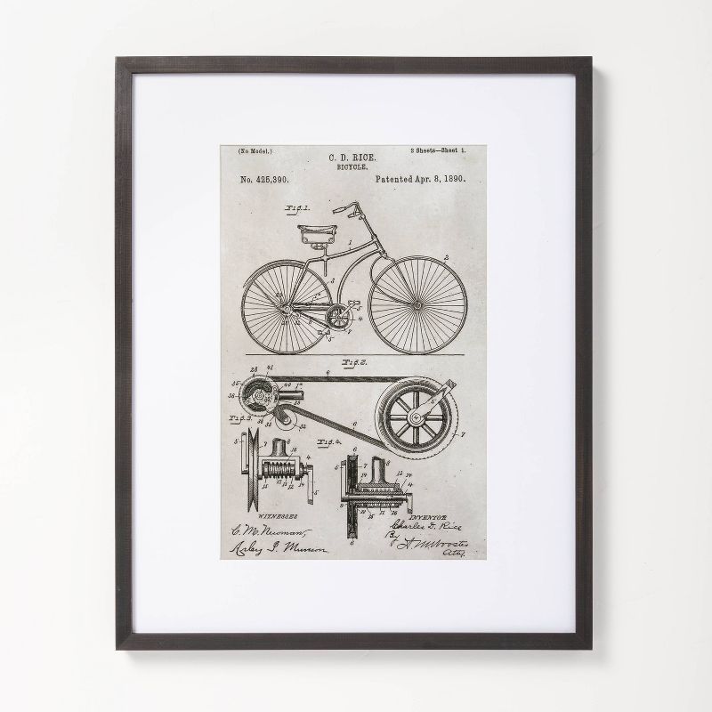 16" x 20" Bicycle Drawing Framed Wall Art - Hearth & Hand™ with Magnolia