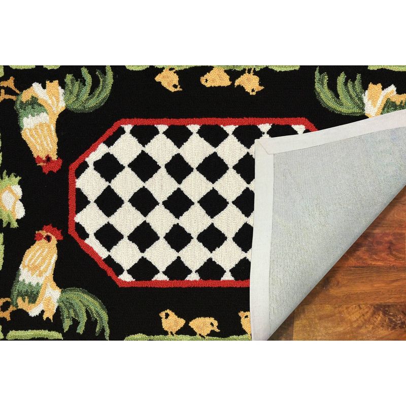2'X3' Rooster Accent Rug Black - Liora Manne
