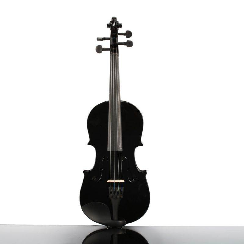 1/2 Size Black Acoustic Violin with Case Bow Rosin