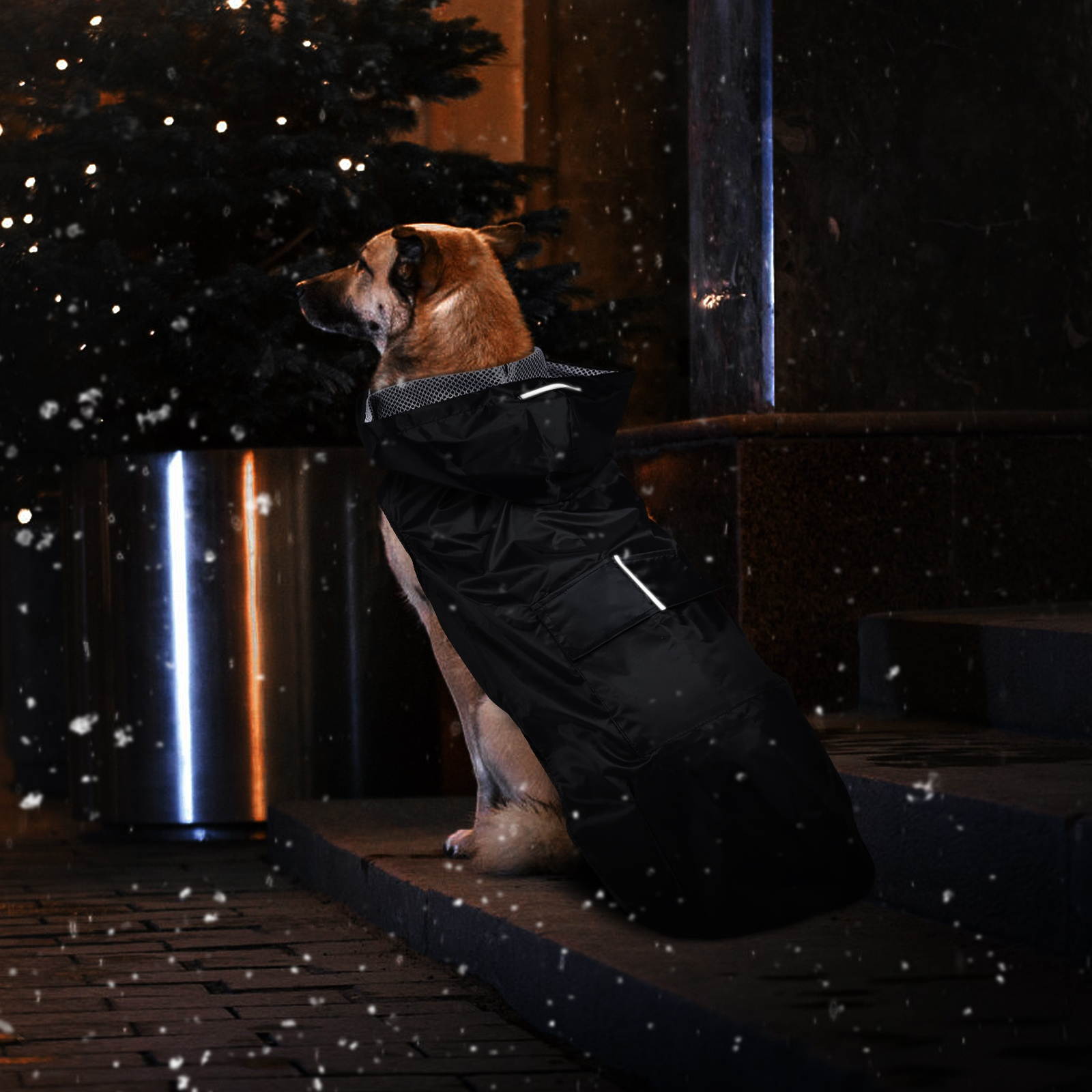 1 Pc Reflective Dog Raincoat Breathable Waterproof Dog Poncho Puppy Raincoat for Outdoor