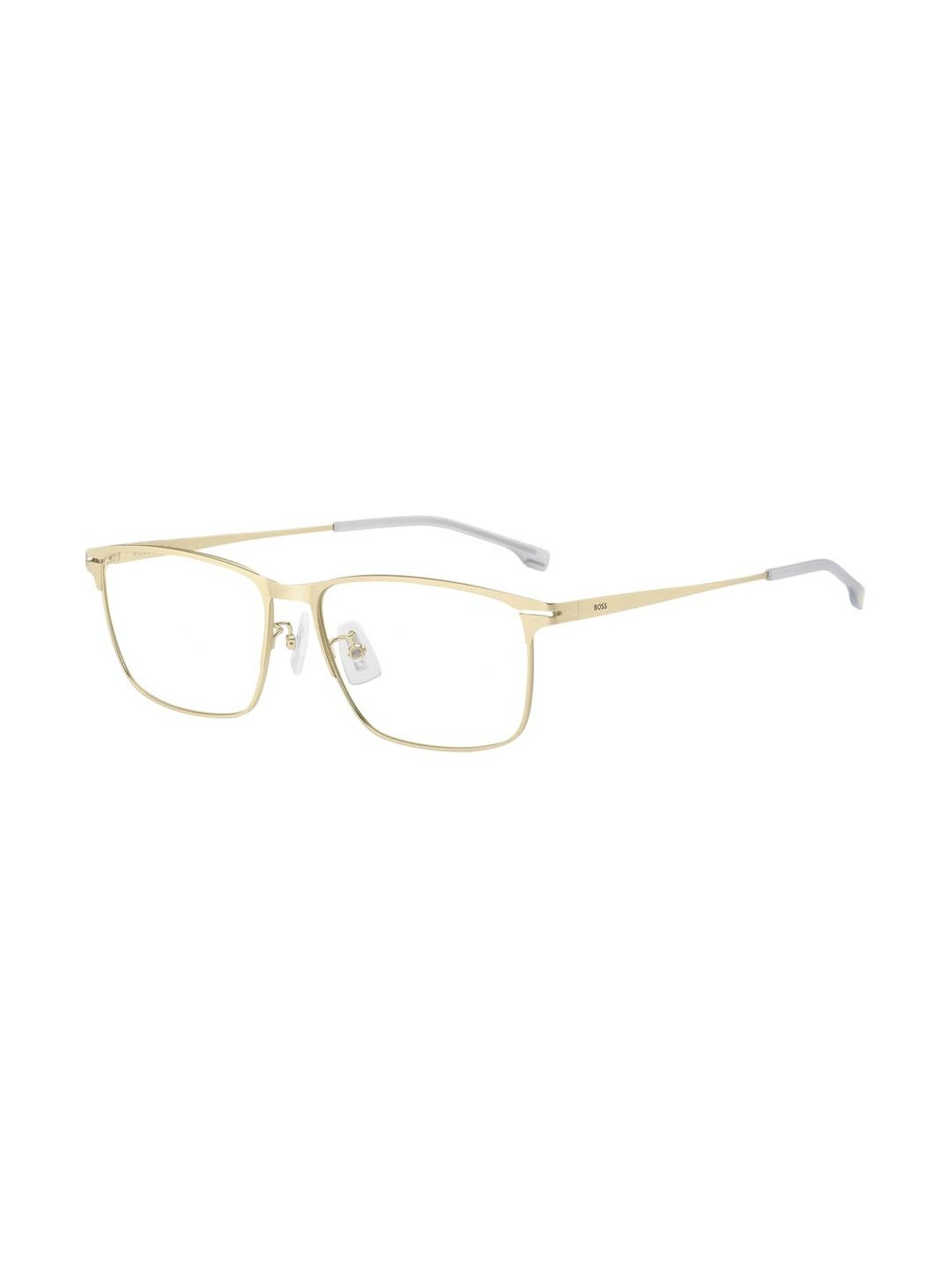 Hugo Boss Gold Rectangular Eye Frames for Men