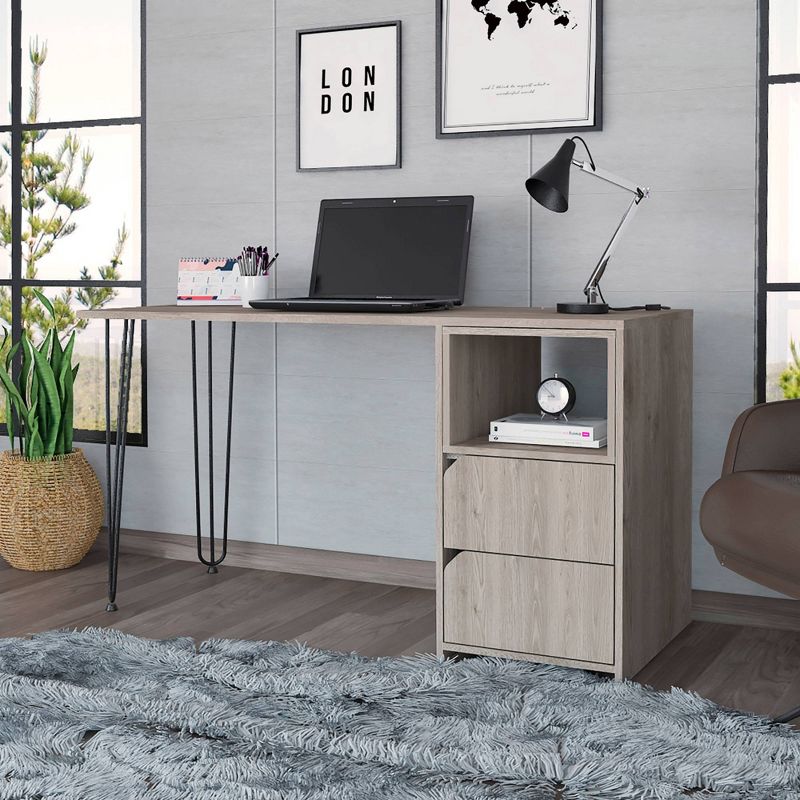 Aster 2 Drawer Desk Aged Oak - RST Brands