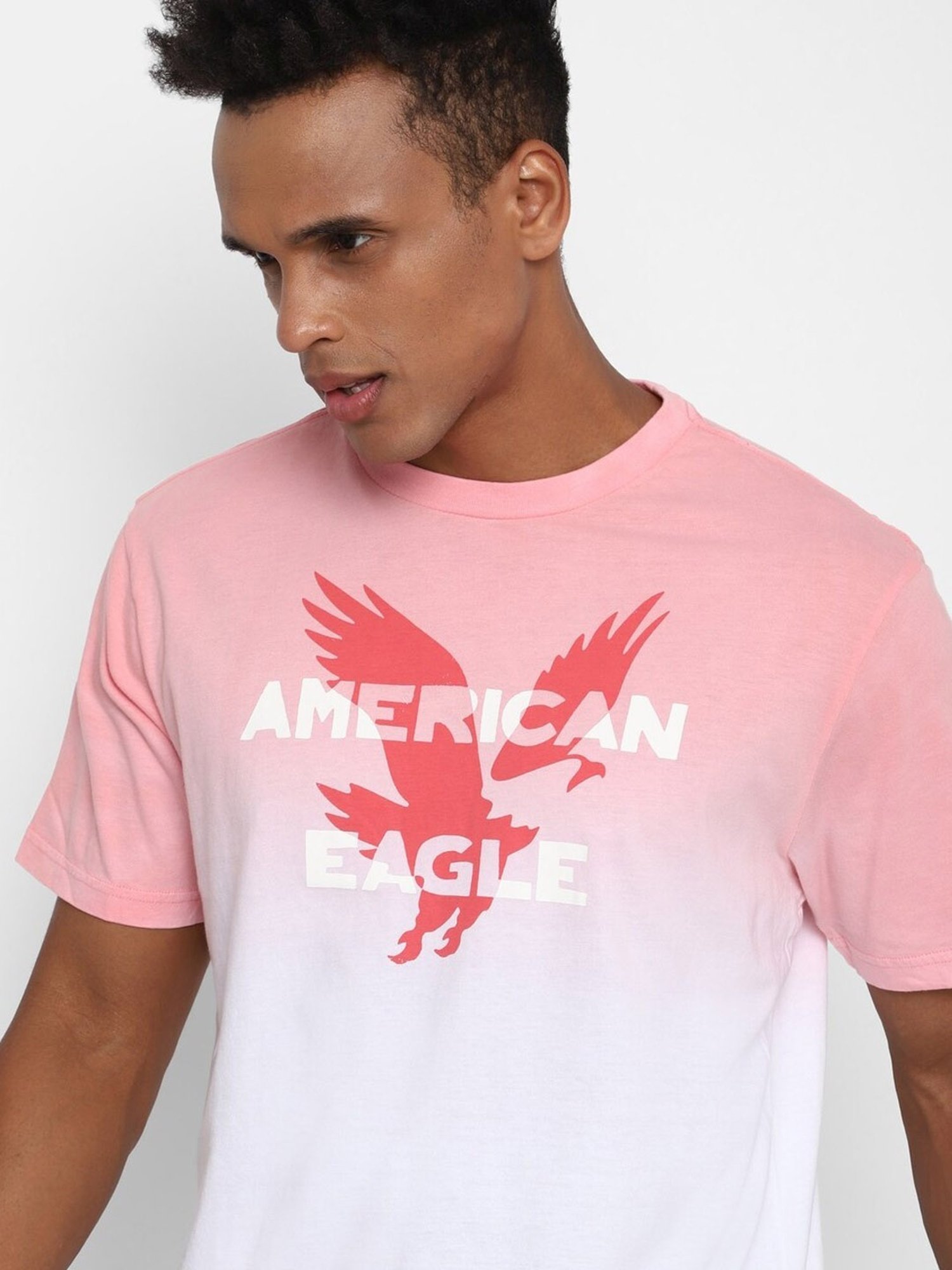 American Eagle Outfitters Pink Cotton Regular Fit Printed T-Shirt