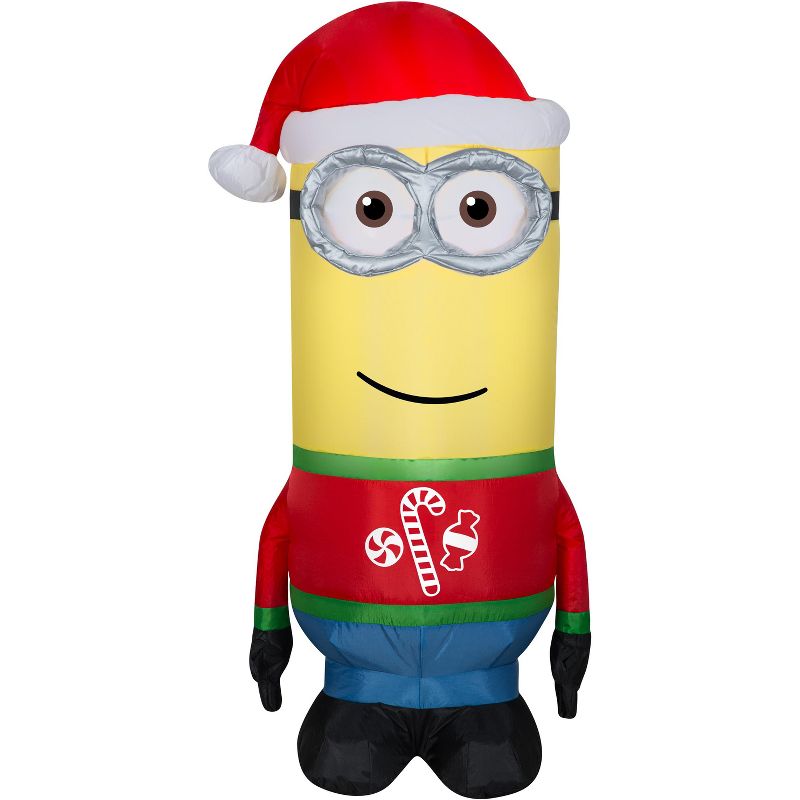 Gemmy Christmas Airblown Inflatable Kevin in Ugly Sweater Universal (HD), 3.5 ft Tall, yellow