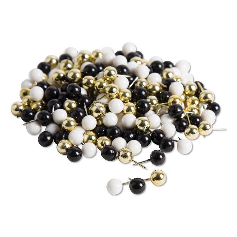 U Brands Fashion Sphere Push Pins, Plastic, Assorted, 7/16", 200/Pack 3084U0624