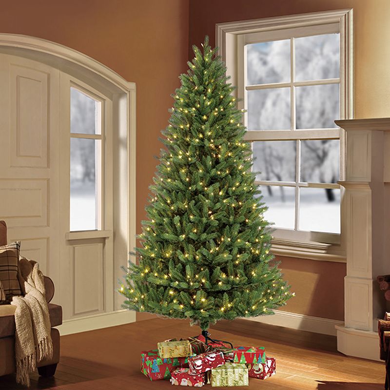 7.5ft Pre-lit Artificial Christmas Tree Full Geneva Fir - Puleo
