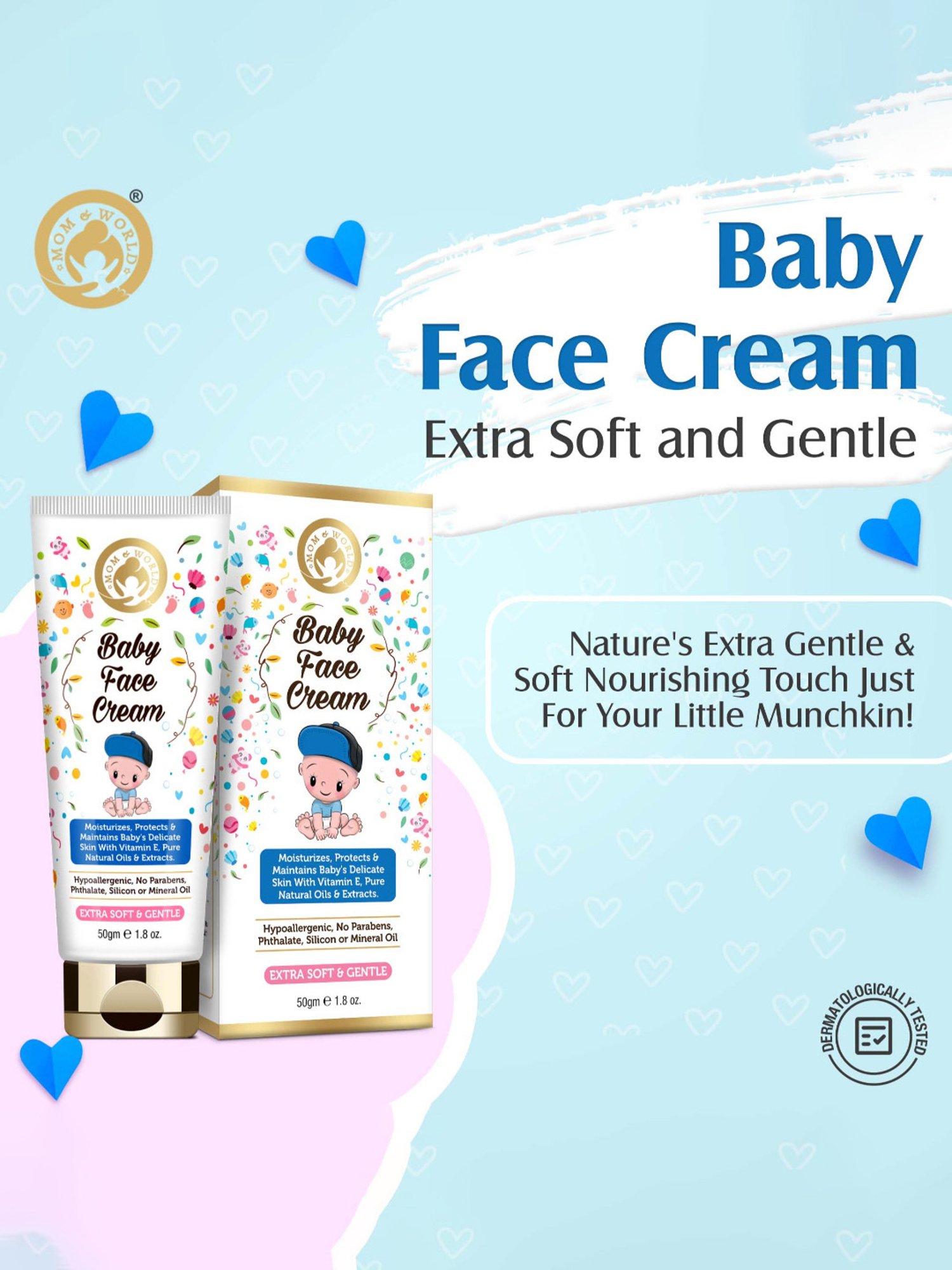 Mom & World Baby Face Cream - 50 gm