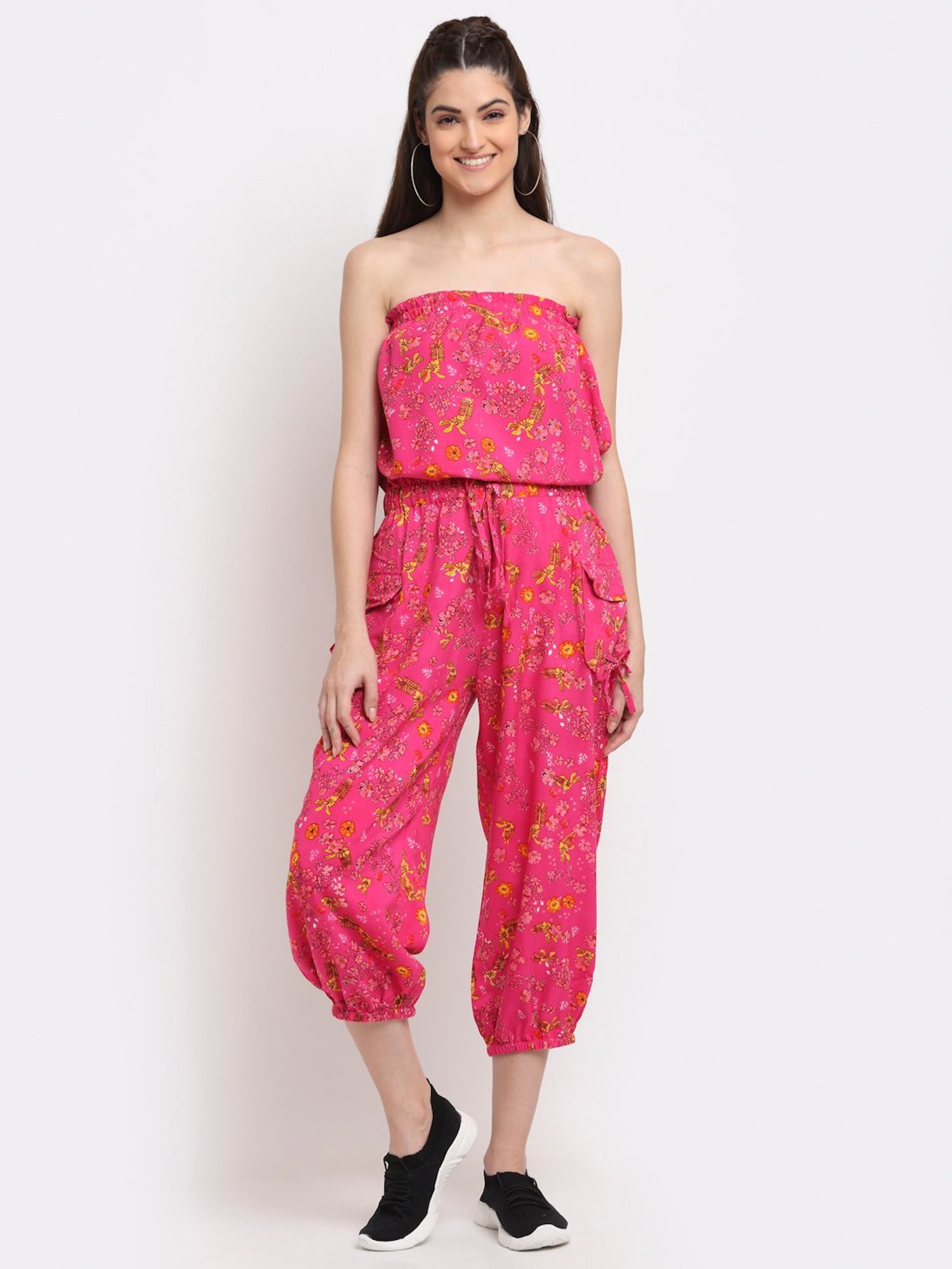 NEUDIS Pink Printed Tube Jumpsuit