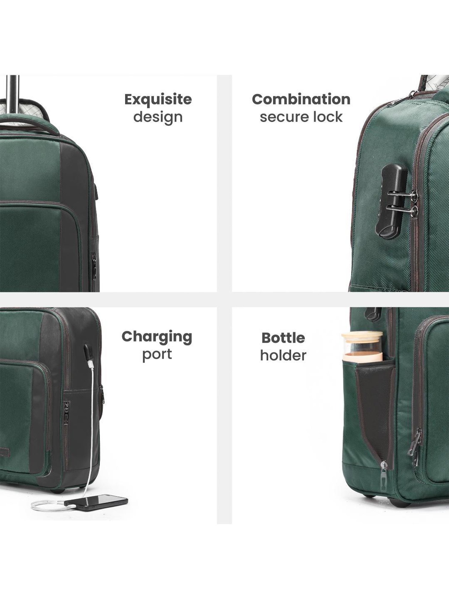 Assembly Green Large Laptop Backpack Trolley Bag - 30 Ltrs