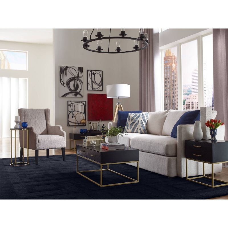 Ikiriya Nashville Solid Beige Wood Coffee Table Teak Finish