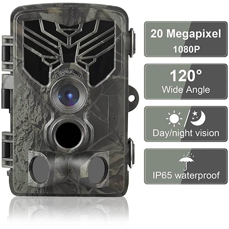 Trail Camera &ndash; 12MP 1080P FHD Wildlife Scouting Hunting Camera with 30 pcs Infra LEDs up to 65ft/20m for Wildlife Scouting Digital Surveillance Waterproof IP65