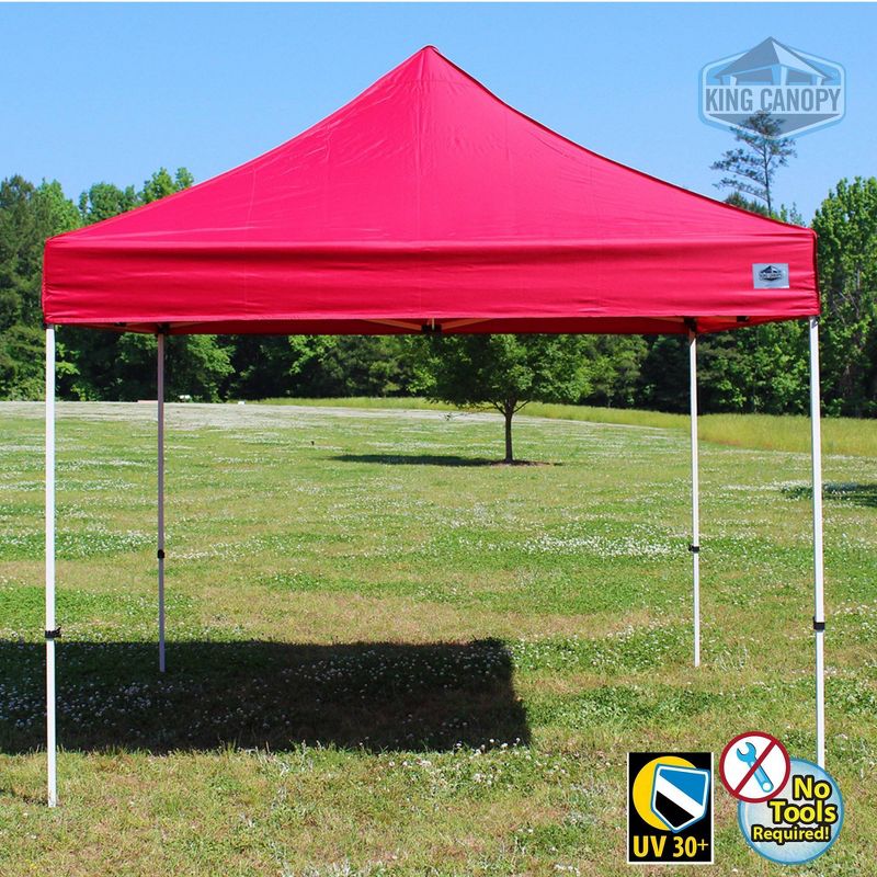 King Canopy 10'x10' Festival Instant Pop Up Tent with Red Cover
