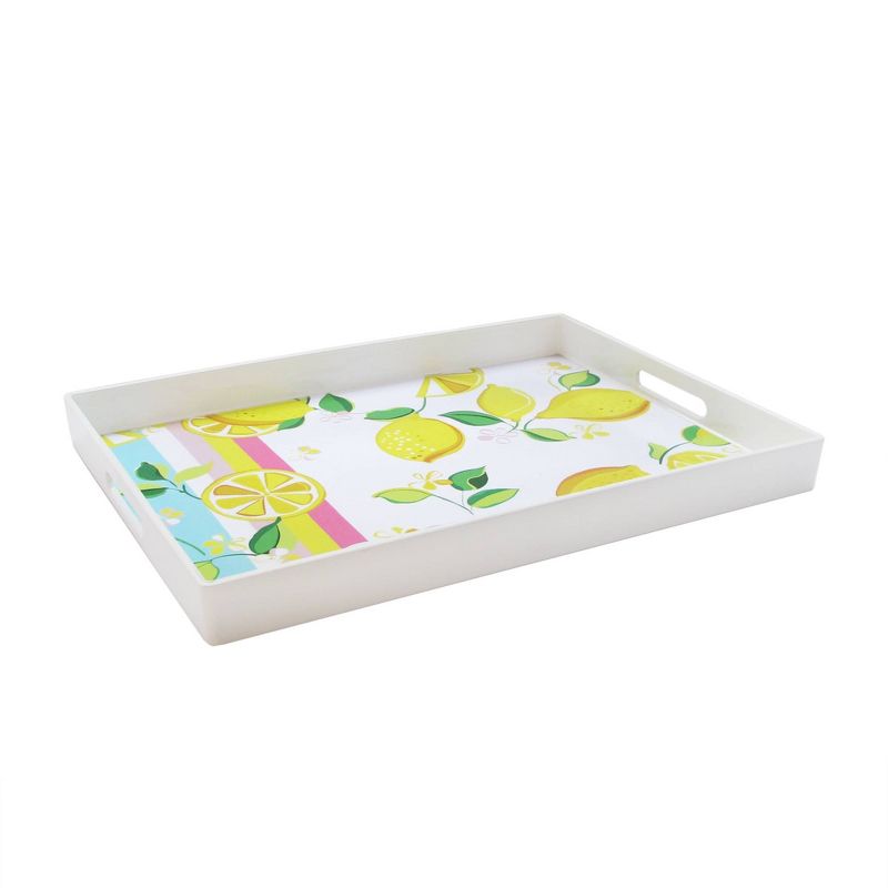 Trina Turk Lemons & Stripes Rectangle Tray