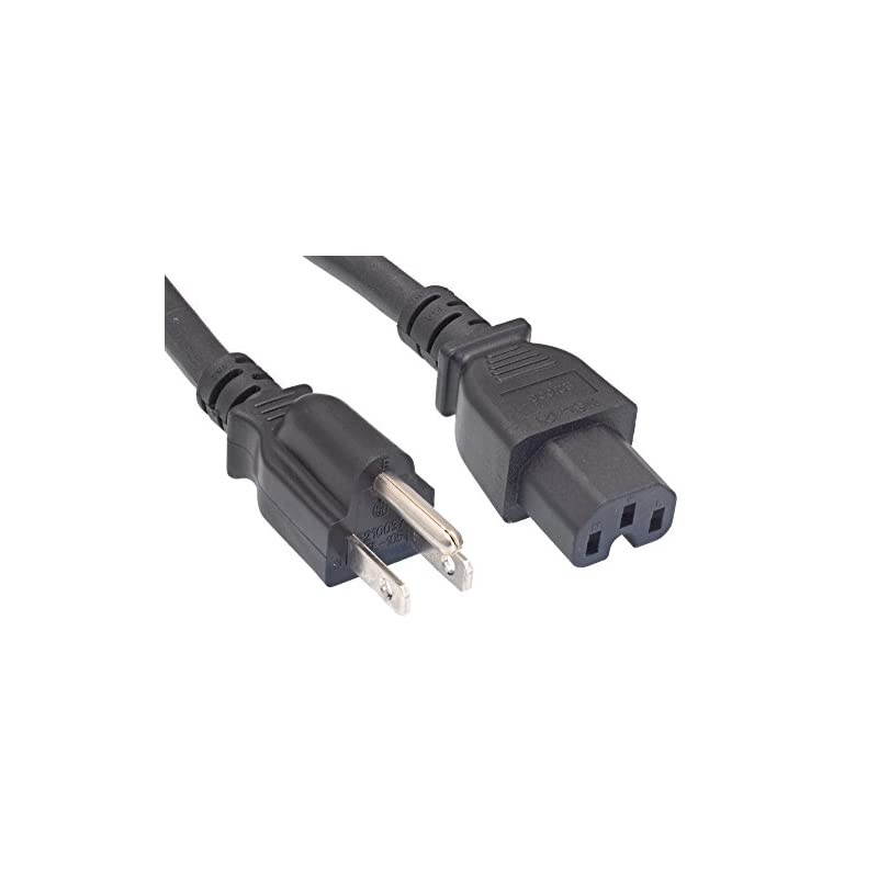 North American Power Cord, NEMA 5-15P to IEC320 C15, 6', 14 AWG, 15A, 250V (ZWACPEAD-06)