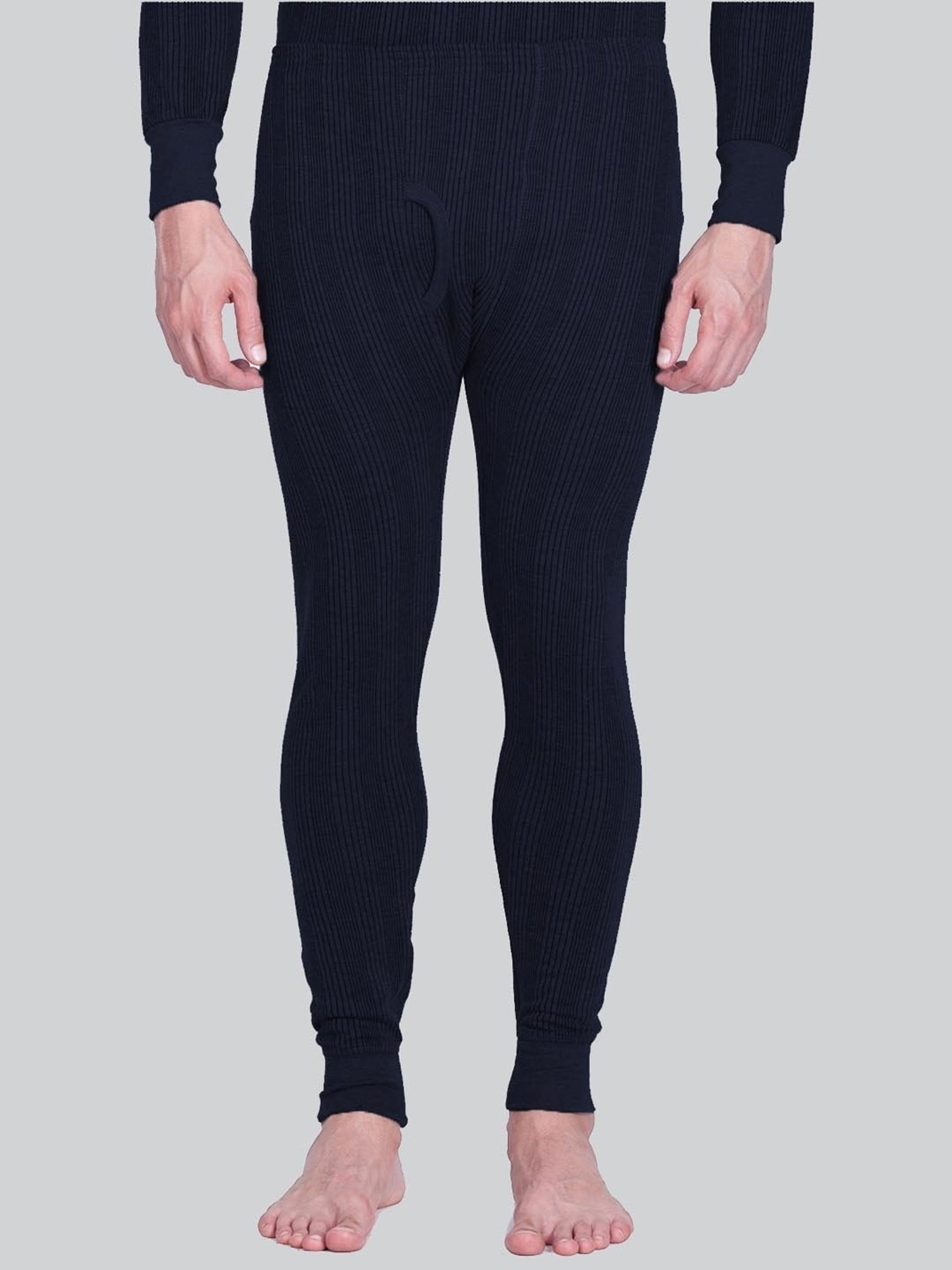 LUX Inferno Navy Skinny Fit Striped Thermal Bottoms