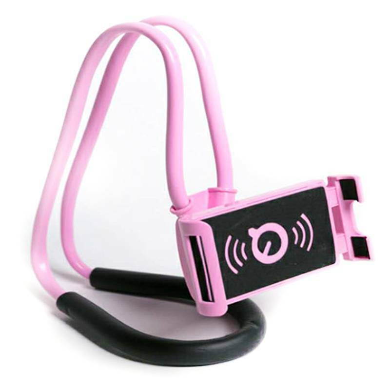 Phone Holder for Bed, Neck Phone Holder Gooseneck Cell Phone Holders, Universal Mobile Phone Stand Lazy Bracket for Taking Videos & Group Photos (White)