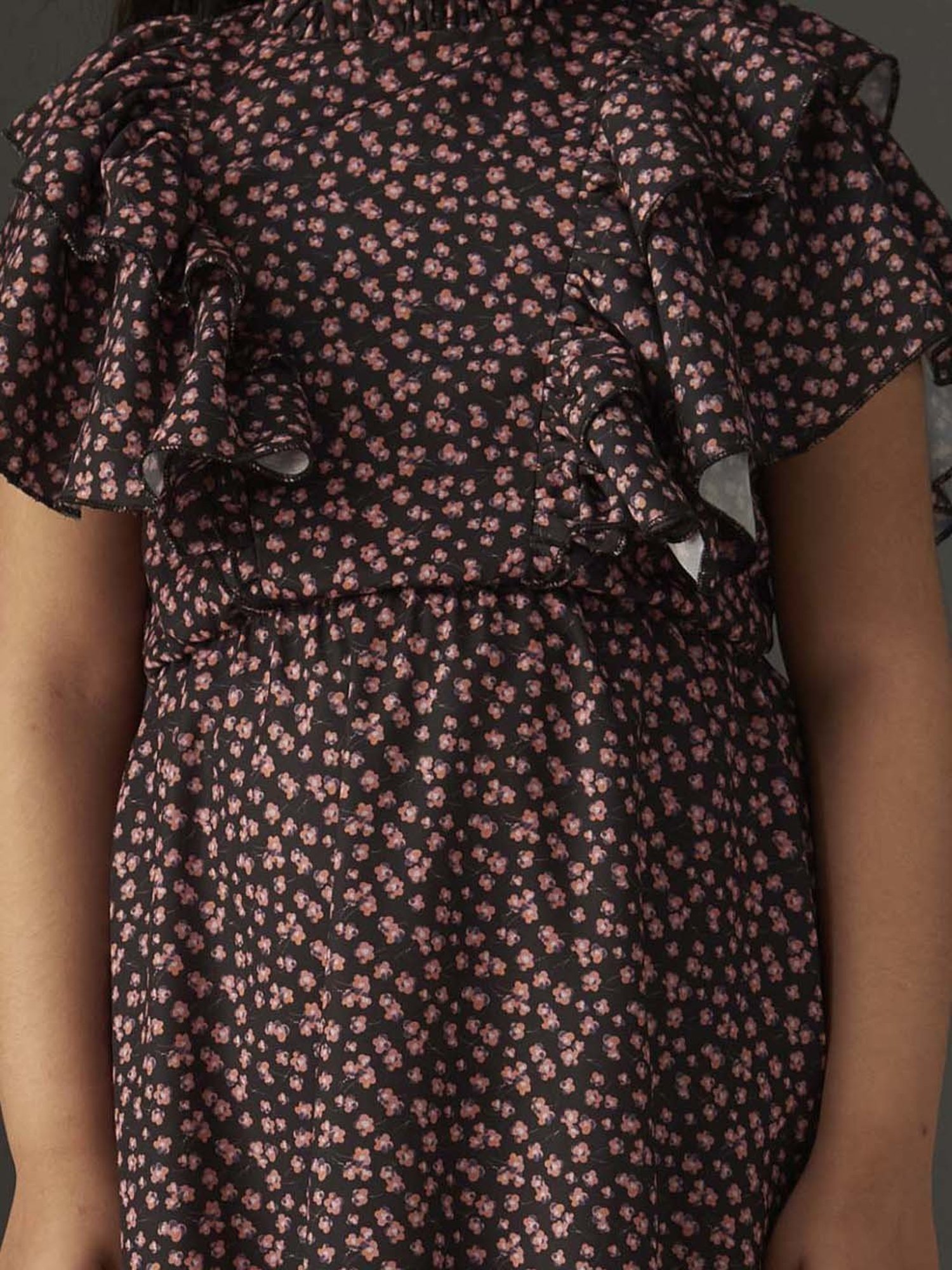 KidsDew Kids Black Floral Print Dress