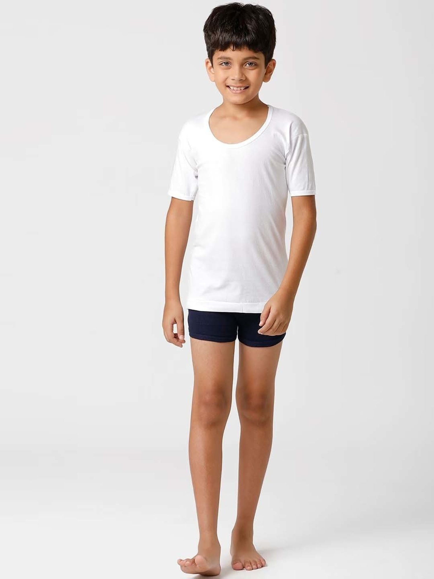 Ramraj Kids White Cotton Regular Fit Vest (Pack of 6)