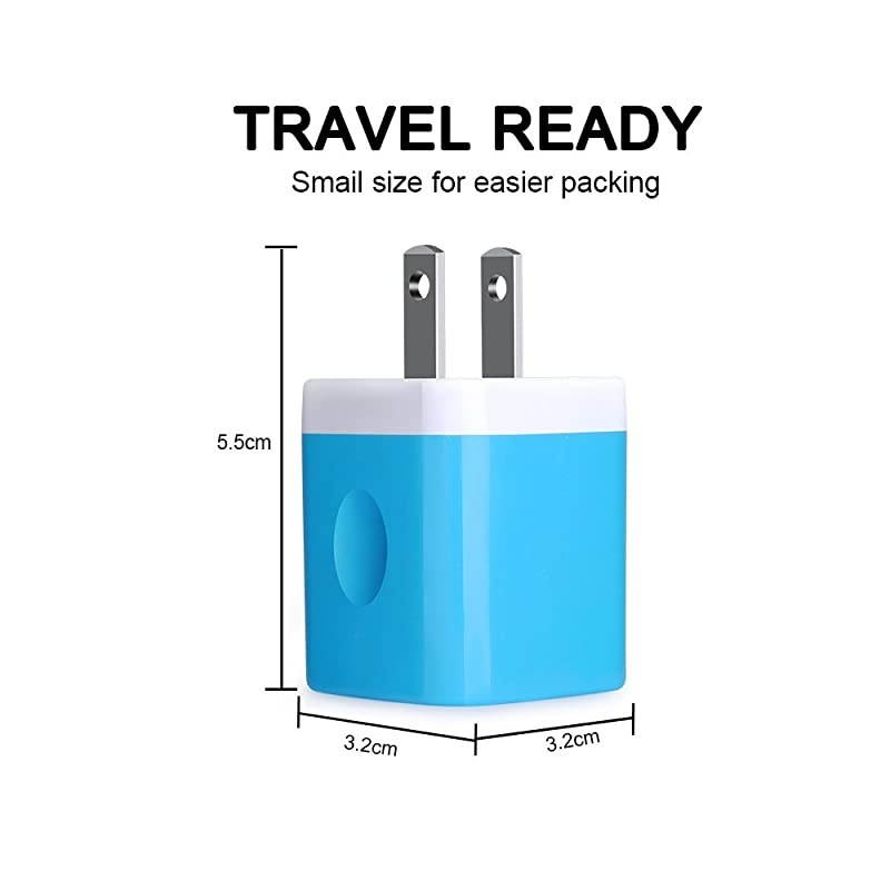 Charging Block, Wall Charger  3-Pack Dual Port USB Home Travel Wall Charger Plug Compatible with iPhone 11/11 Pro Max/SE, Tablet, Samsung Galaxy S20 10 S10e S9 S8 Plugs/S7 S6 Note 10+, HTC