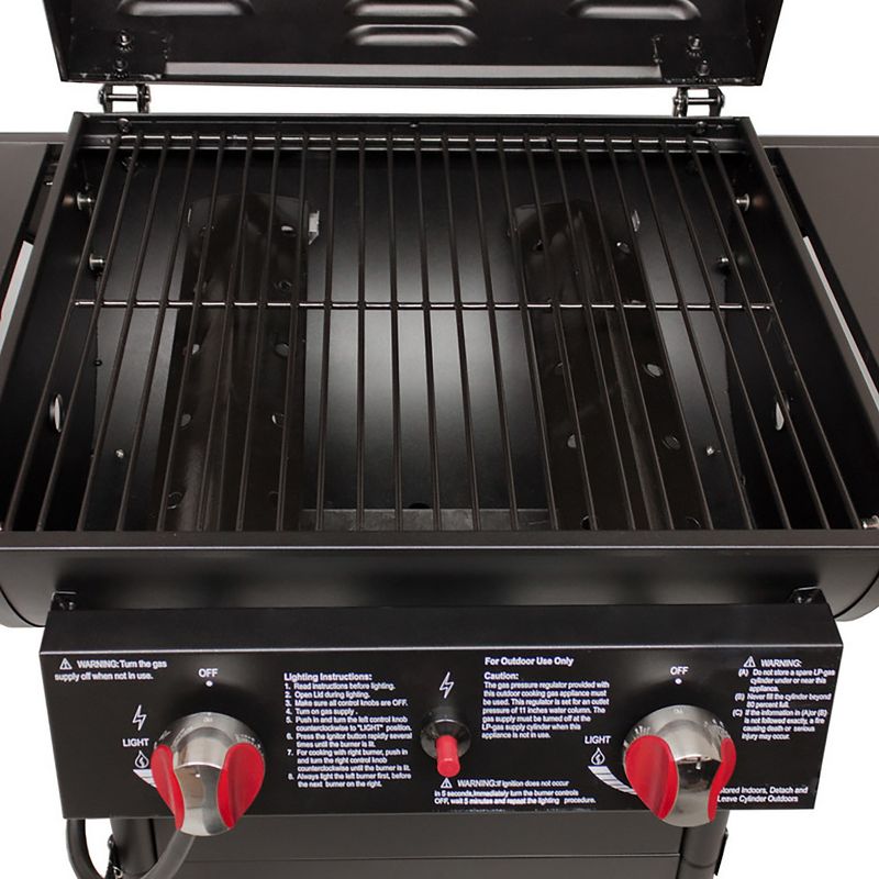 Smoke Hollow LS2016-2 2-Burner 320-Inch Outdoor Propane Gas Grill with 2 Wheels and 2 Side Tables, Black