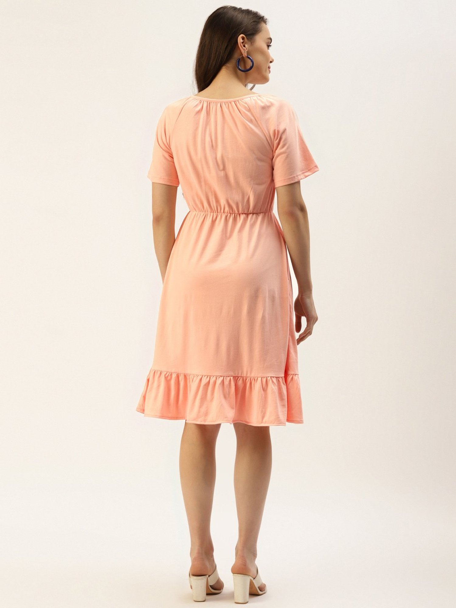 BRINNS Peach Midi A Line Dress