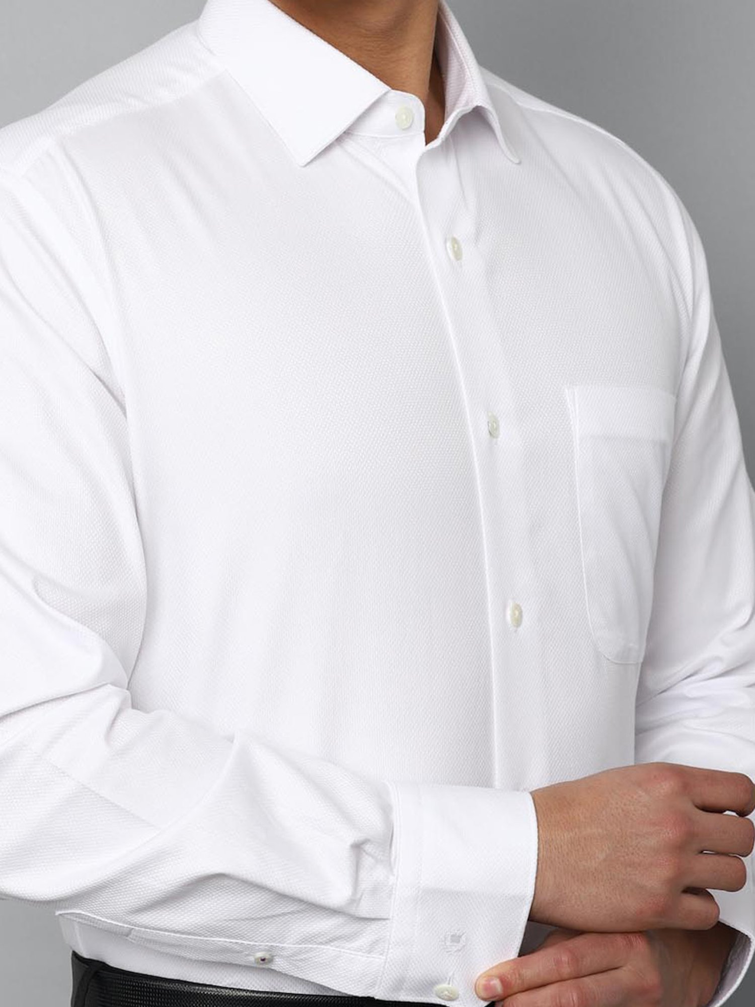 Luxure By Louis Philippe White Cotton Regular Fit Shirt