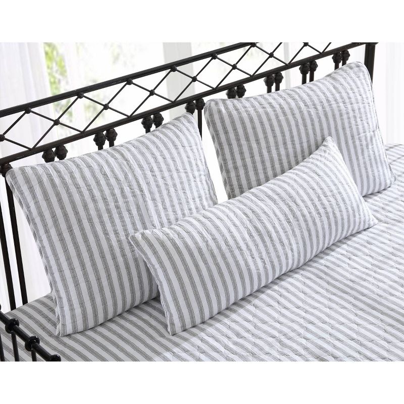 39" X 75" Willow Way Daybed Cover Set Ticking Stripe Gray - Stone Cottage