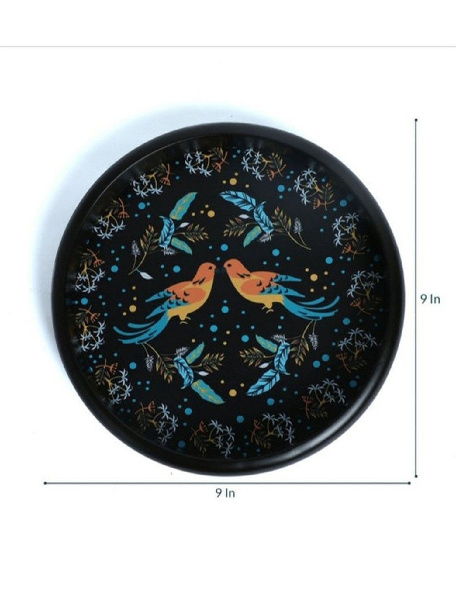 Crayton Bird Printed Round MDF Wall Hanging - Set of 1