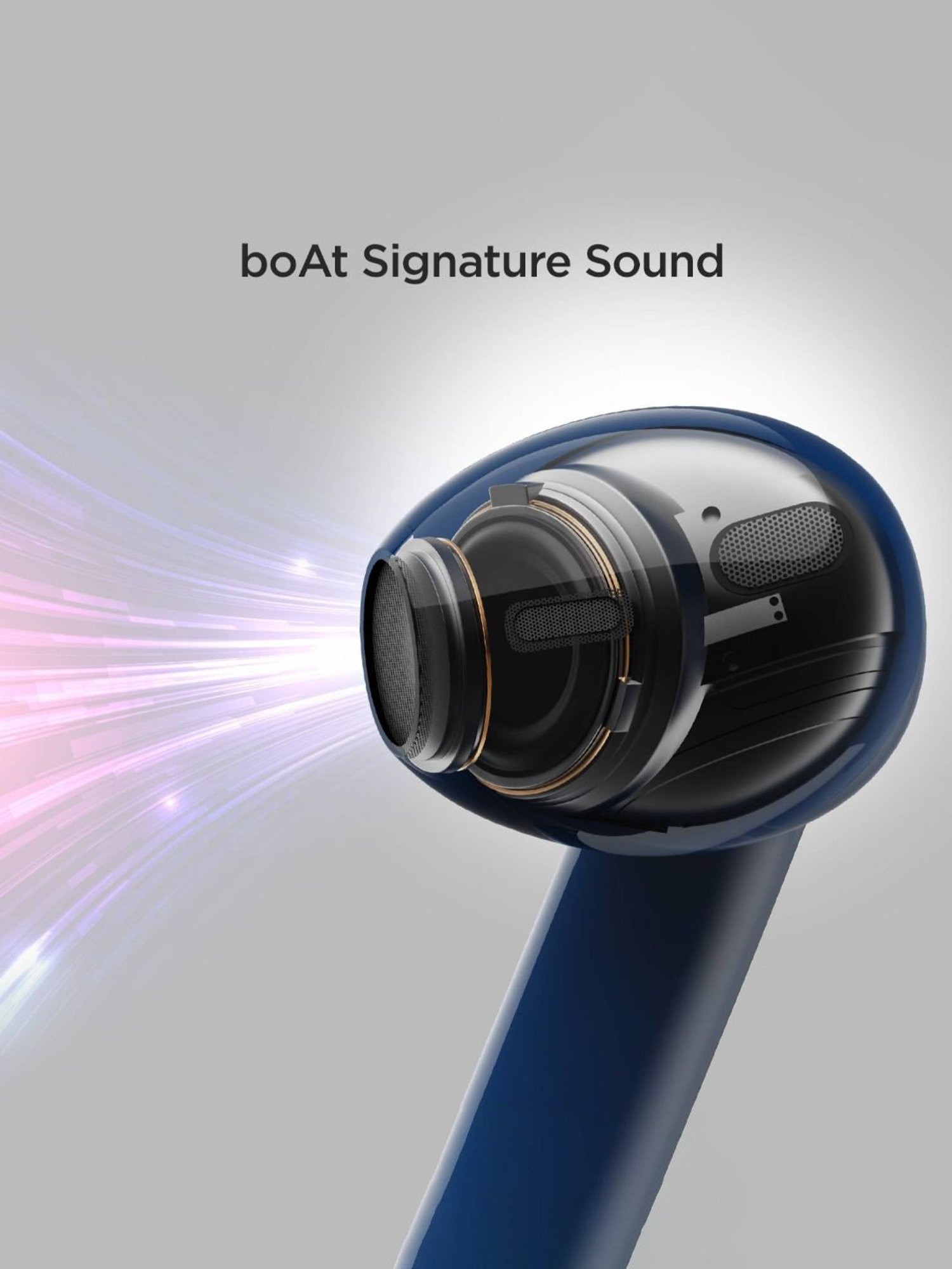 Boat Airdopes 100 In Ear BT Earbuds with Quad Mics ENx Technology (Sapphire Blue, True Wireless)