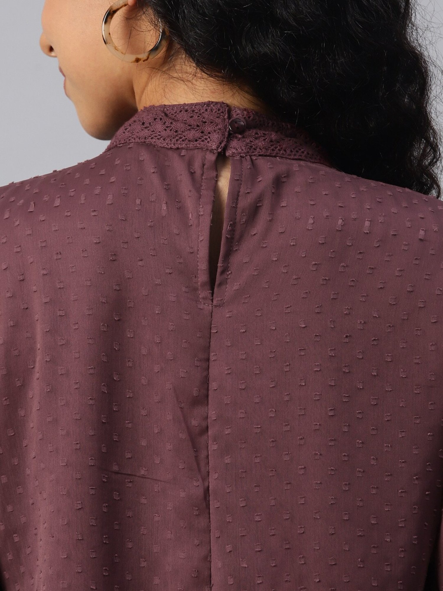 Melon by PlusS Purple Self Pattern Top