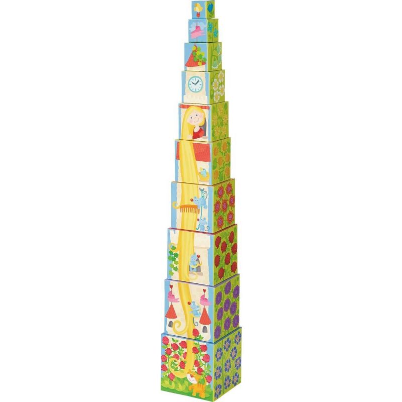 HABA Rapunzel Fairy Tale Sturdy Cardboard Nesting & Stacking Cubes