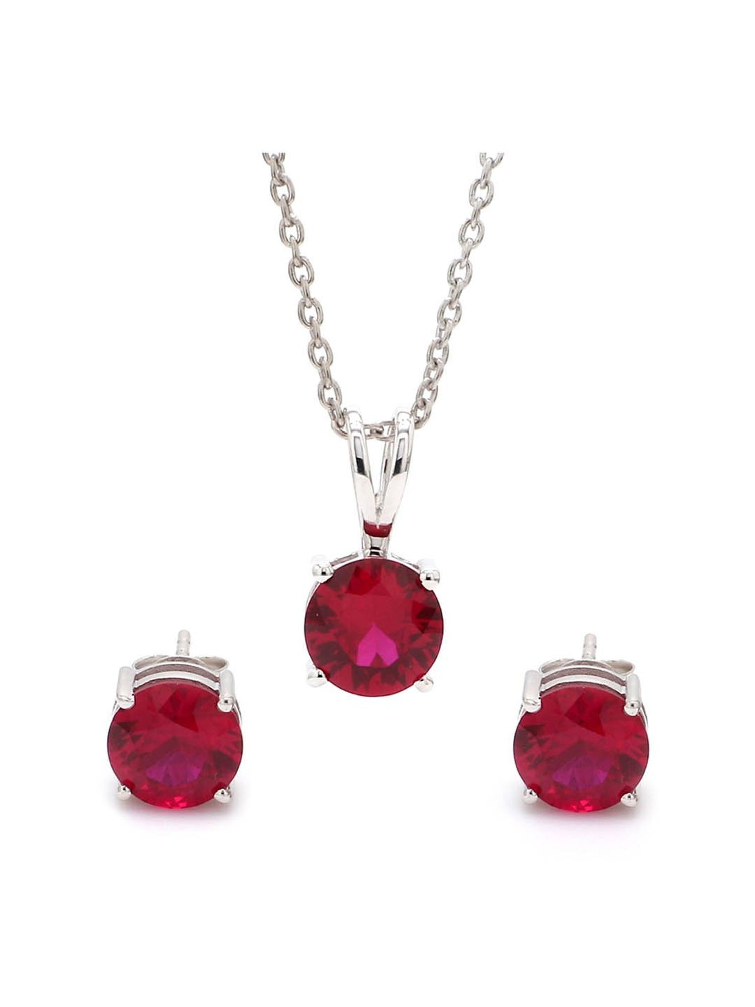 Ornate Jewels 92.5 Sterling Silver Pendant Set for Women