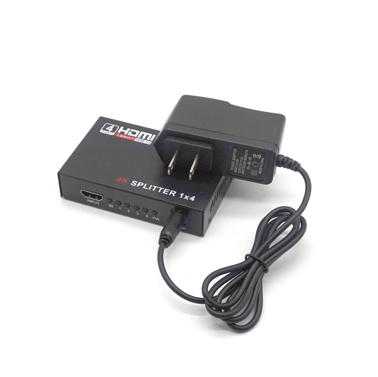 Plugadget HDMI Switcher 1X4 1 In 4 Out HDMI Splitter Amplifier 1X2 1 In 2 Out Support HDCP 1080P 4K/2K 3D For HDTV DVD PS4 Xbox