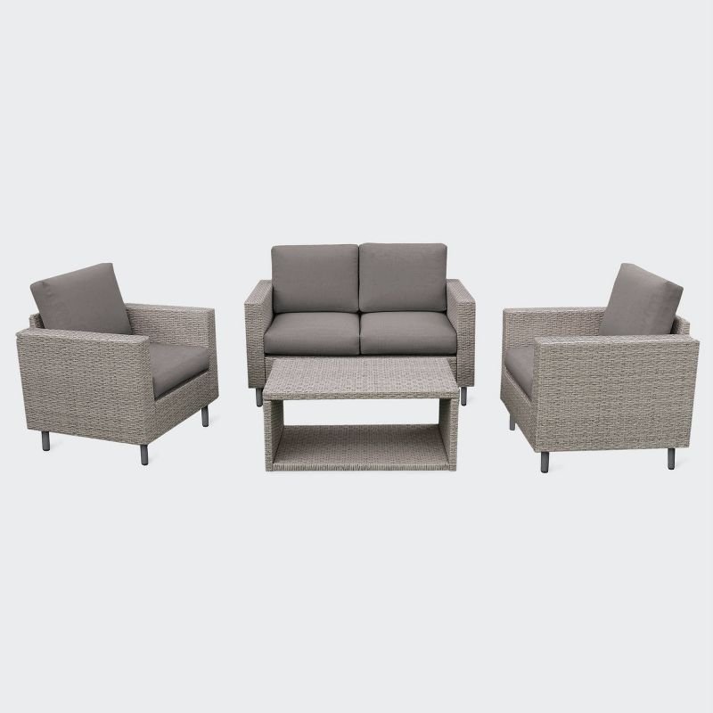 Tybee 4pc Seating Set - Gray - Leisure Made