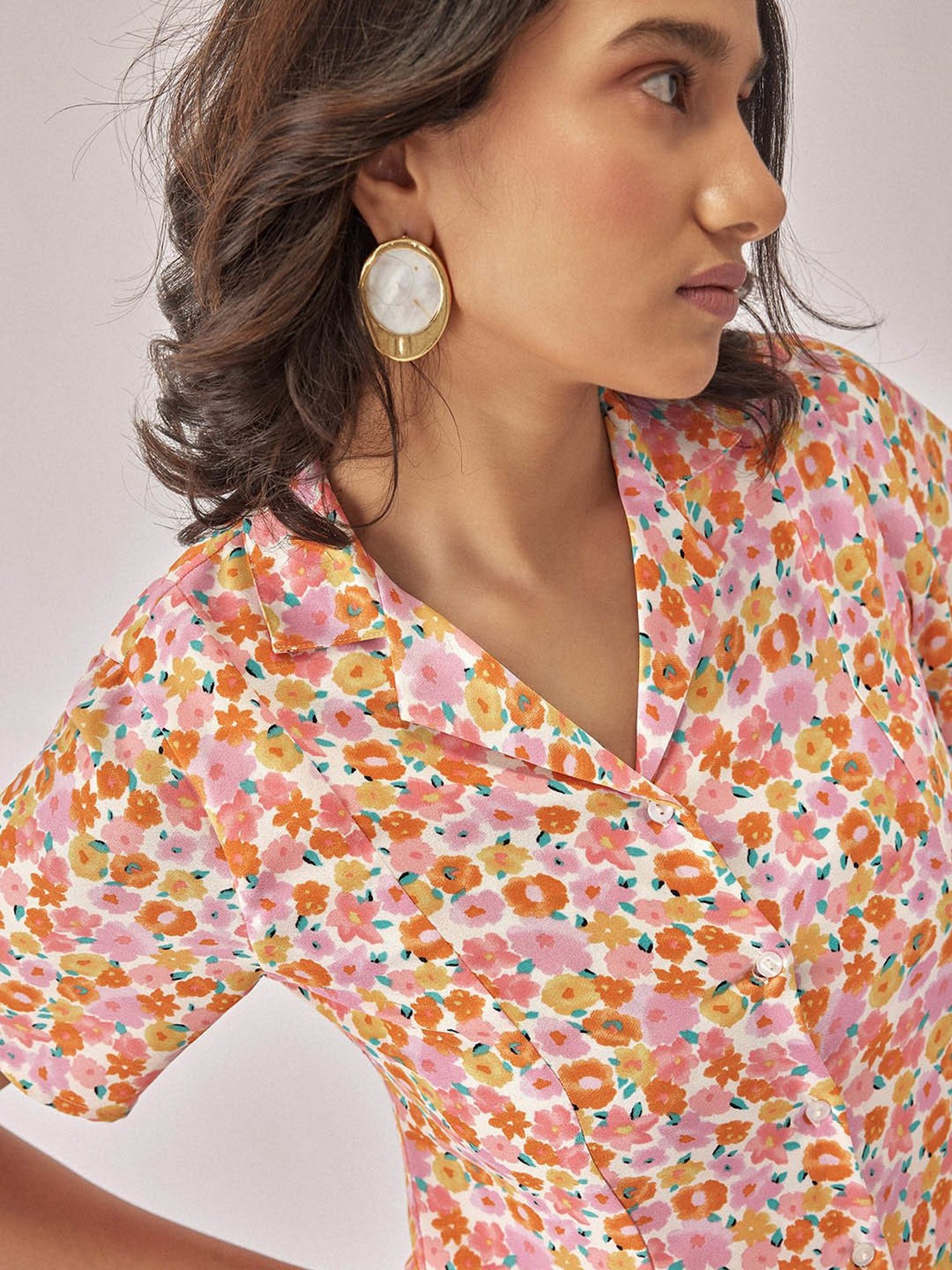 The Label Life Pink Floral Shirt Dress