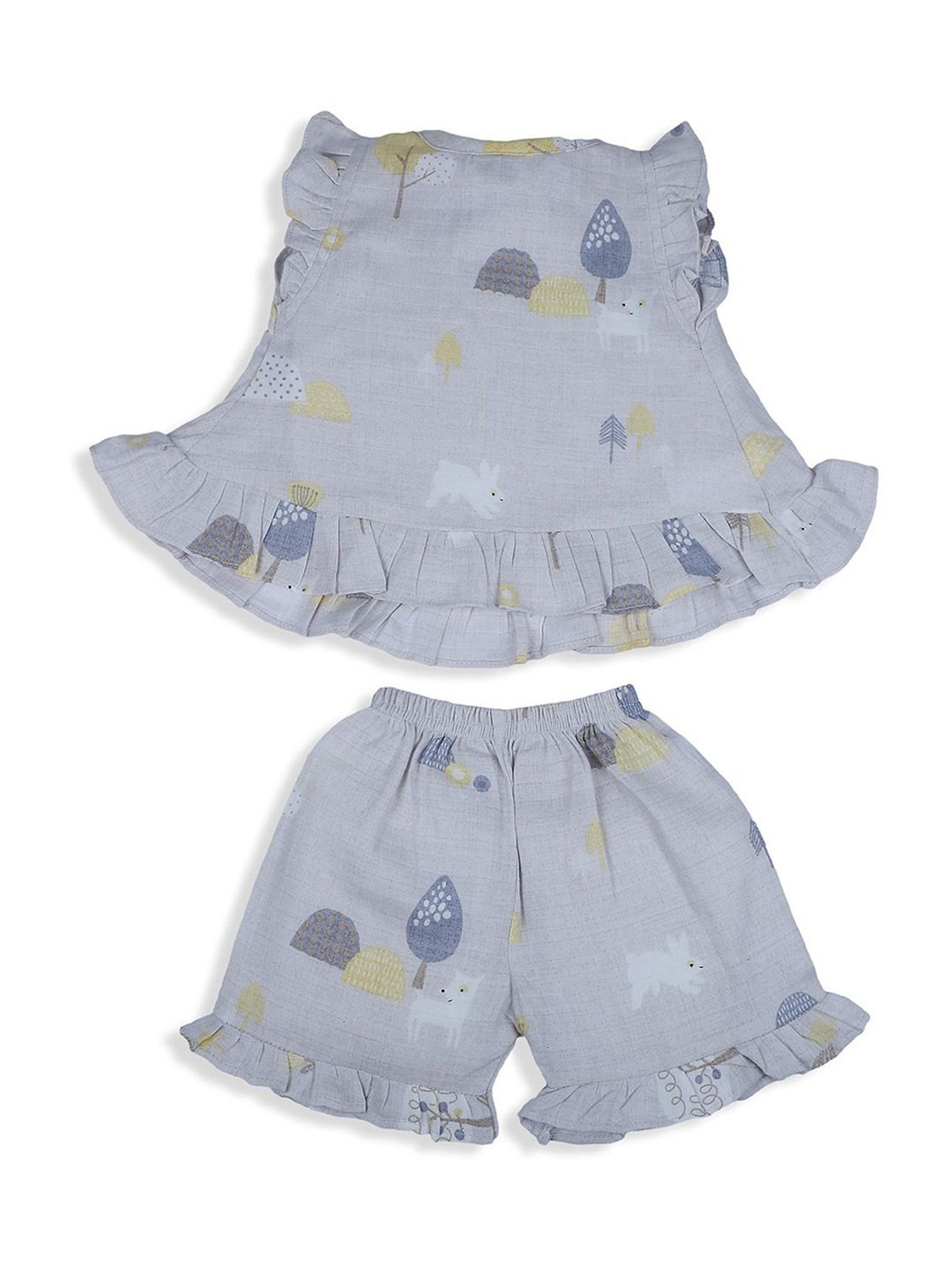 Baby Moo Kids Grey Printed Top Set
