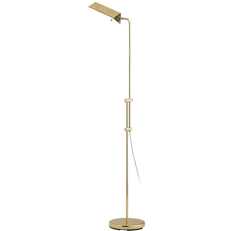 Regency Hill Modern Pharmacy Floor Lamp Brass Adjustable Metal Head for Living Room Reading Bedroom Office