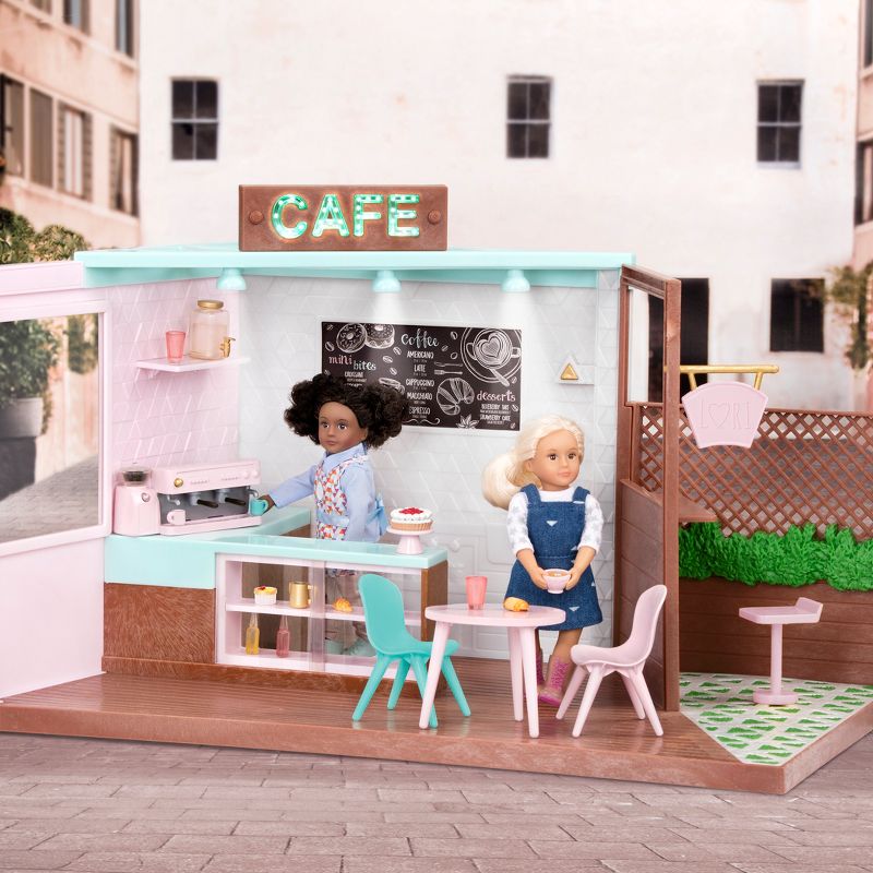 Lori Dolls Local Café & Terrace - Café Playset for 6-in Dolls