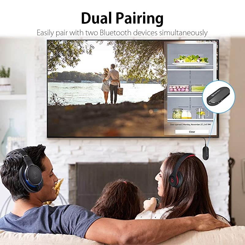 Bluetooth 50 Transmitter Receiver  Wireless Audio Adapter 35mm AUX RCA Pair 2 at Once AptX Low Latency for TV Car Sound System Headphones