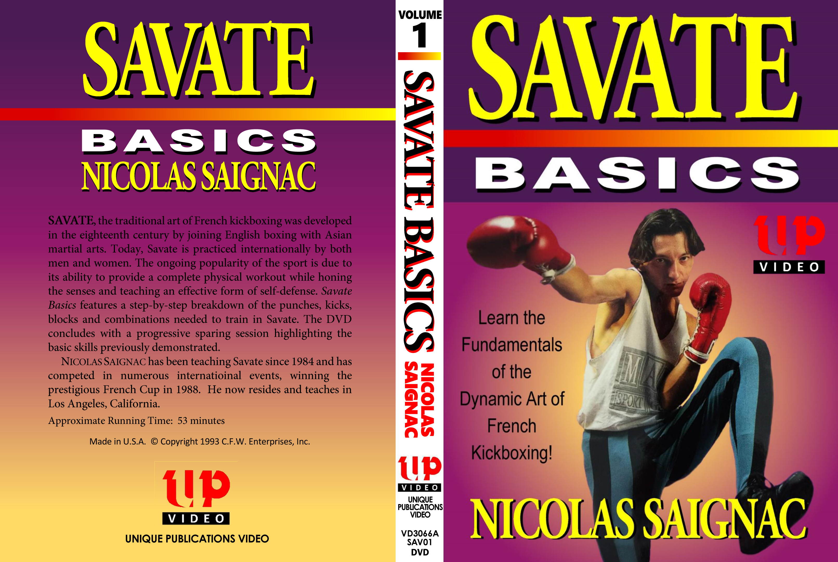 Savate #1 Basics of French Kickboxing DVD French Cup Champion Nicolas Saignac