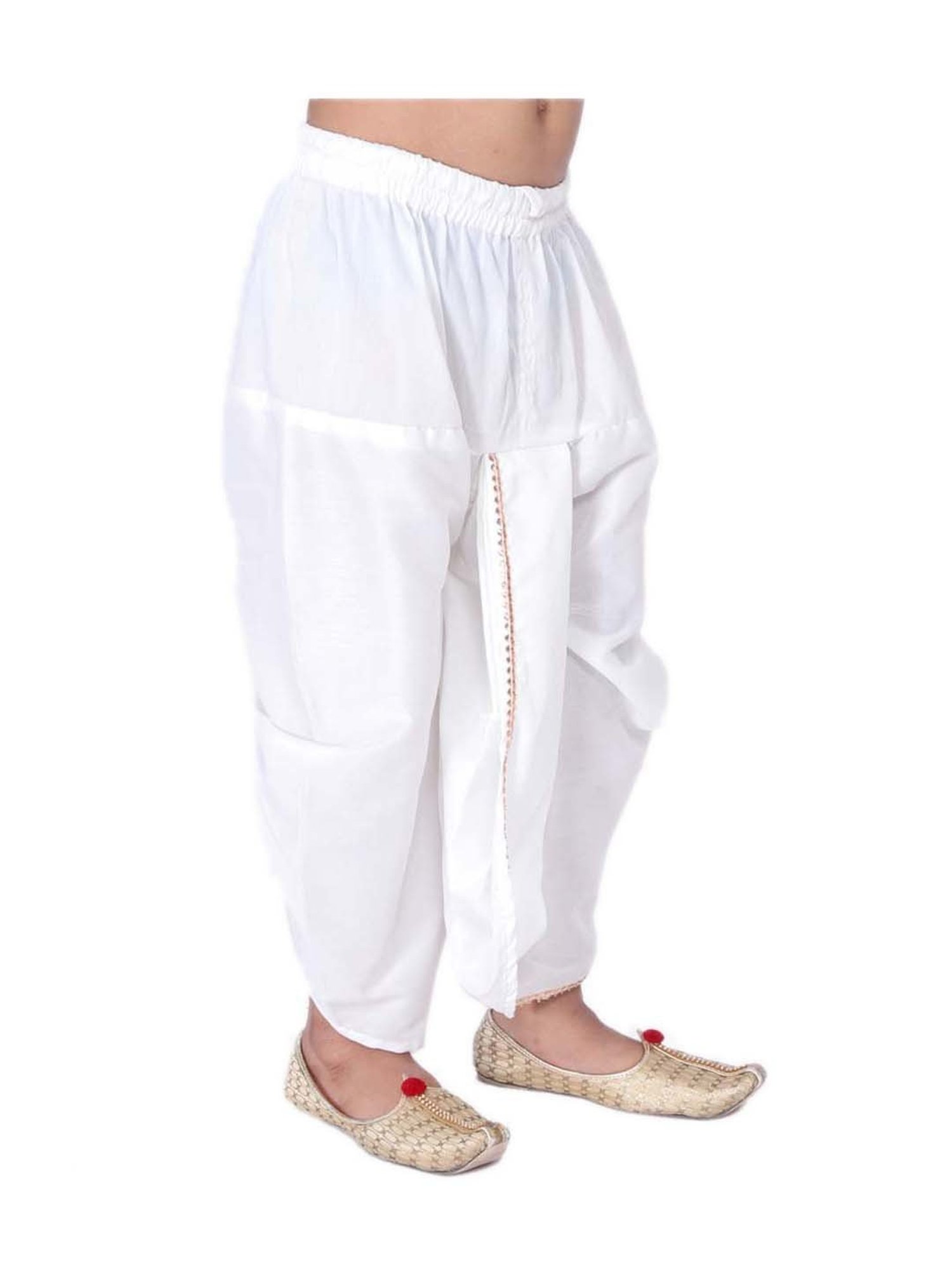 TABARD Kids White Cotton Regular Fit Dhoti