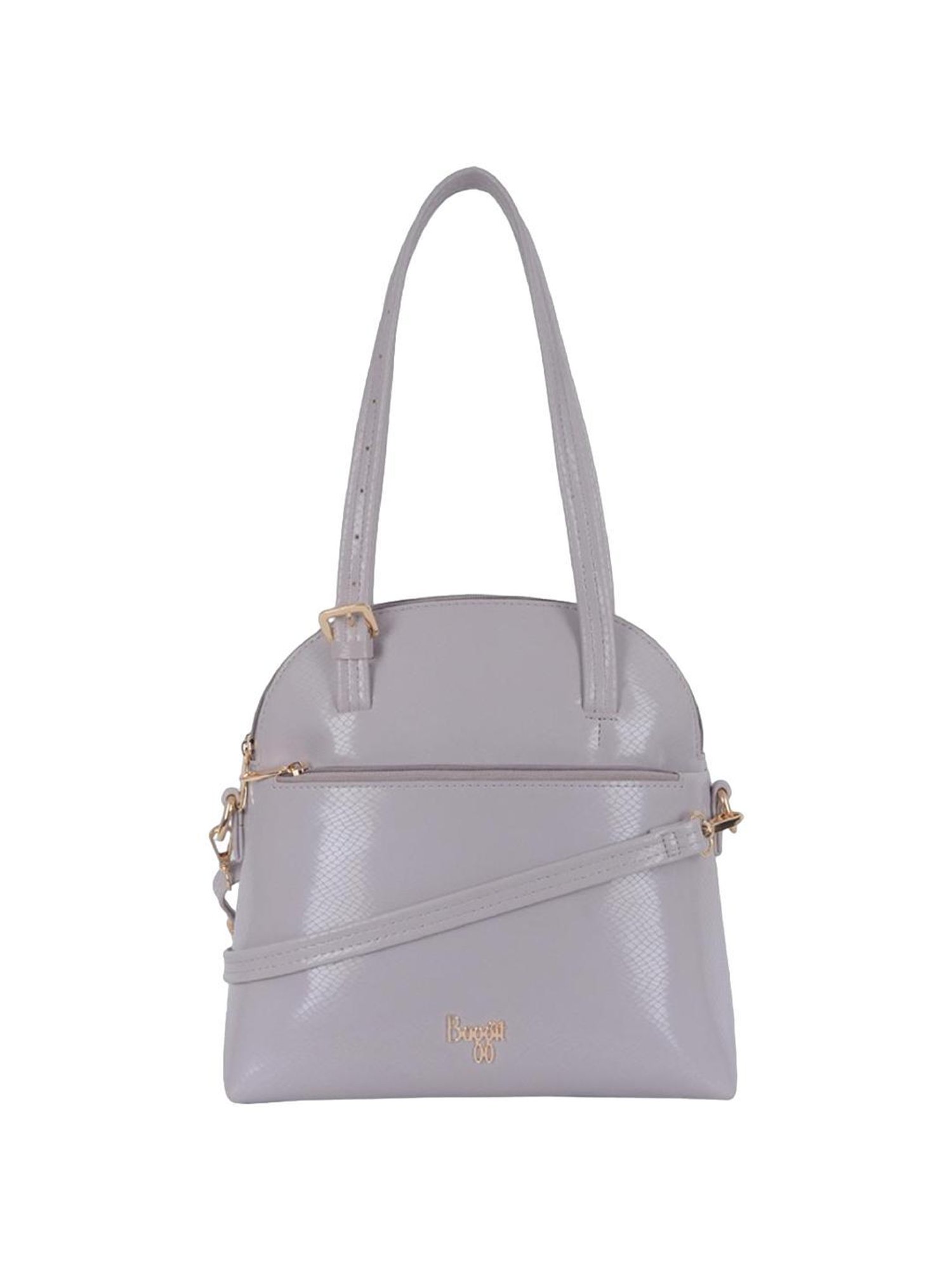 Baggit Geelong Seal Purple PU Textured Bowler Shoulder Handbag