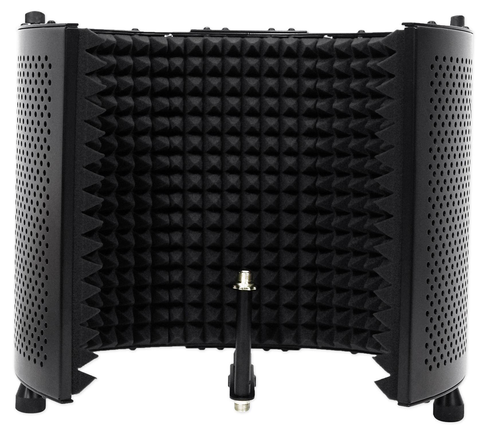 Rockville Recording Package w/Round-Base Microphone Stand+Foam Isolation Shield