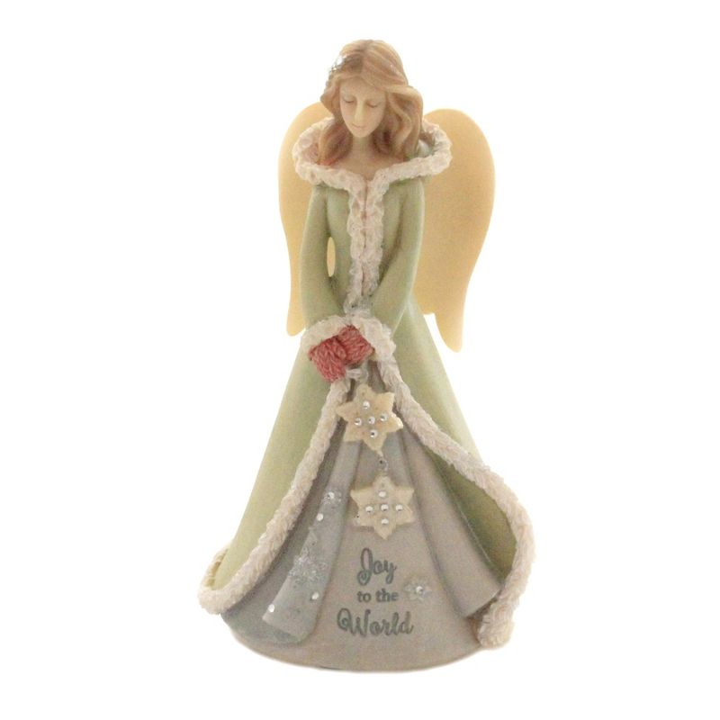 Foundations 6.25" Joy To The World Angel Stars Wings  -  Decorative Figurines