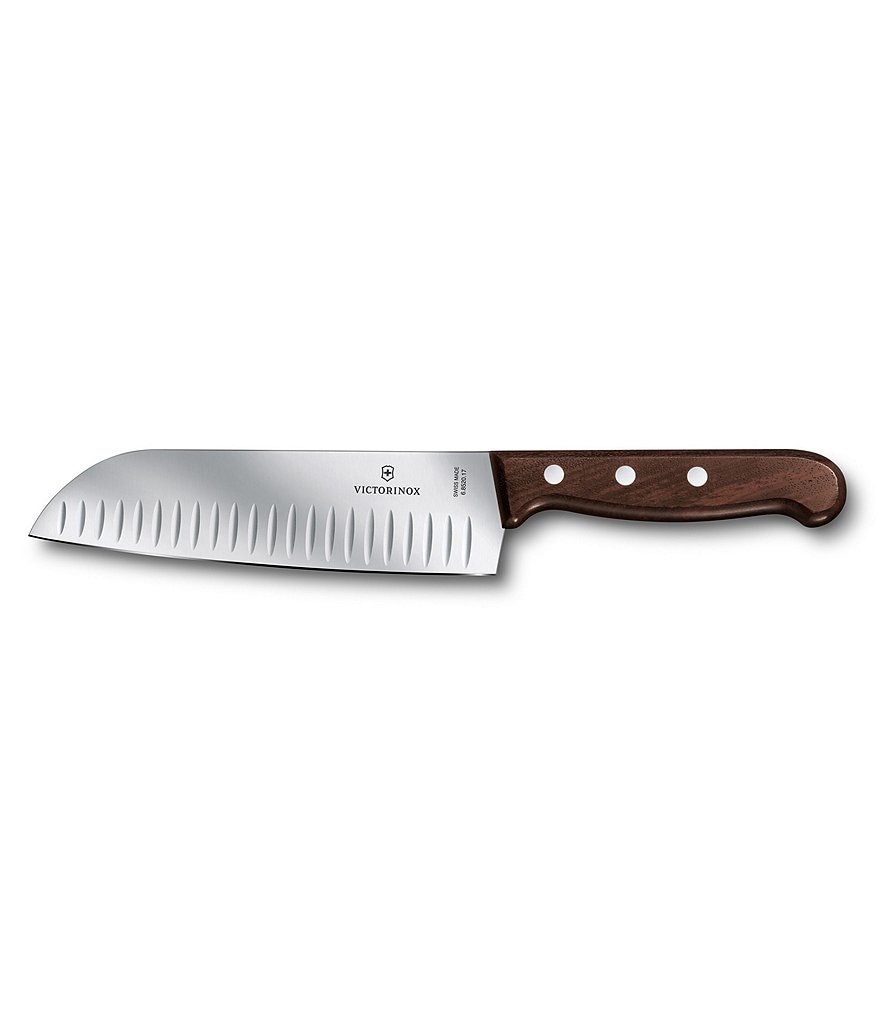 Victorinox Swiss Army Rosewood Santoku Knife with Granton Blade