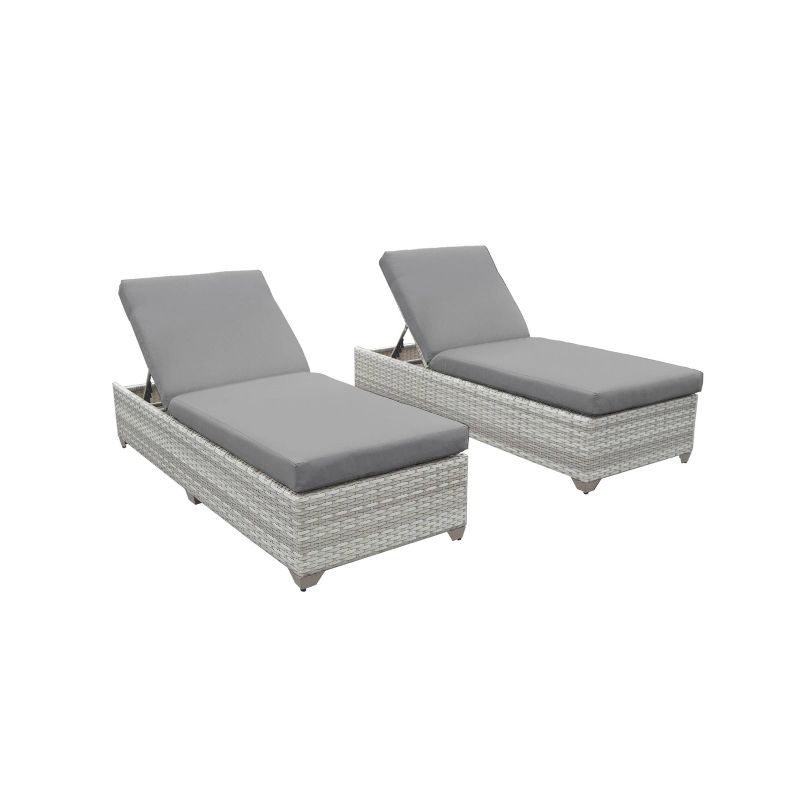 Fairmont 2pk Patio Chaise Lounges - Gray - TK Classics