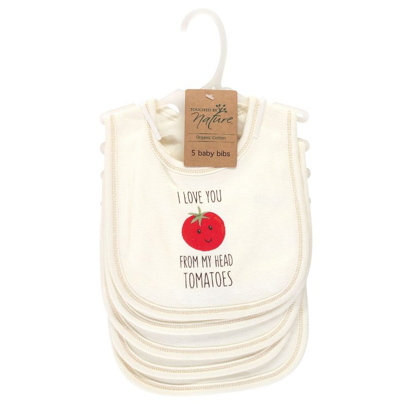 Touched by Nature Baby Organic Cotton Bibs 5pk, Tomatoes, One Size