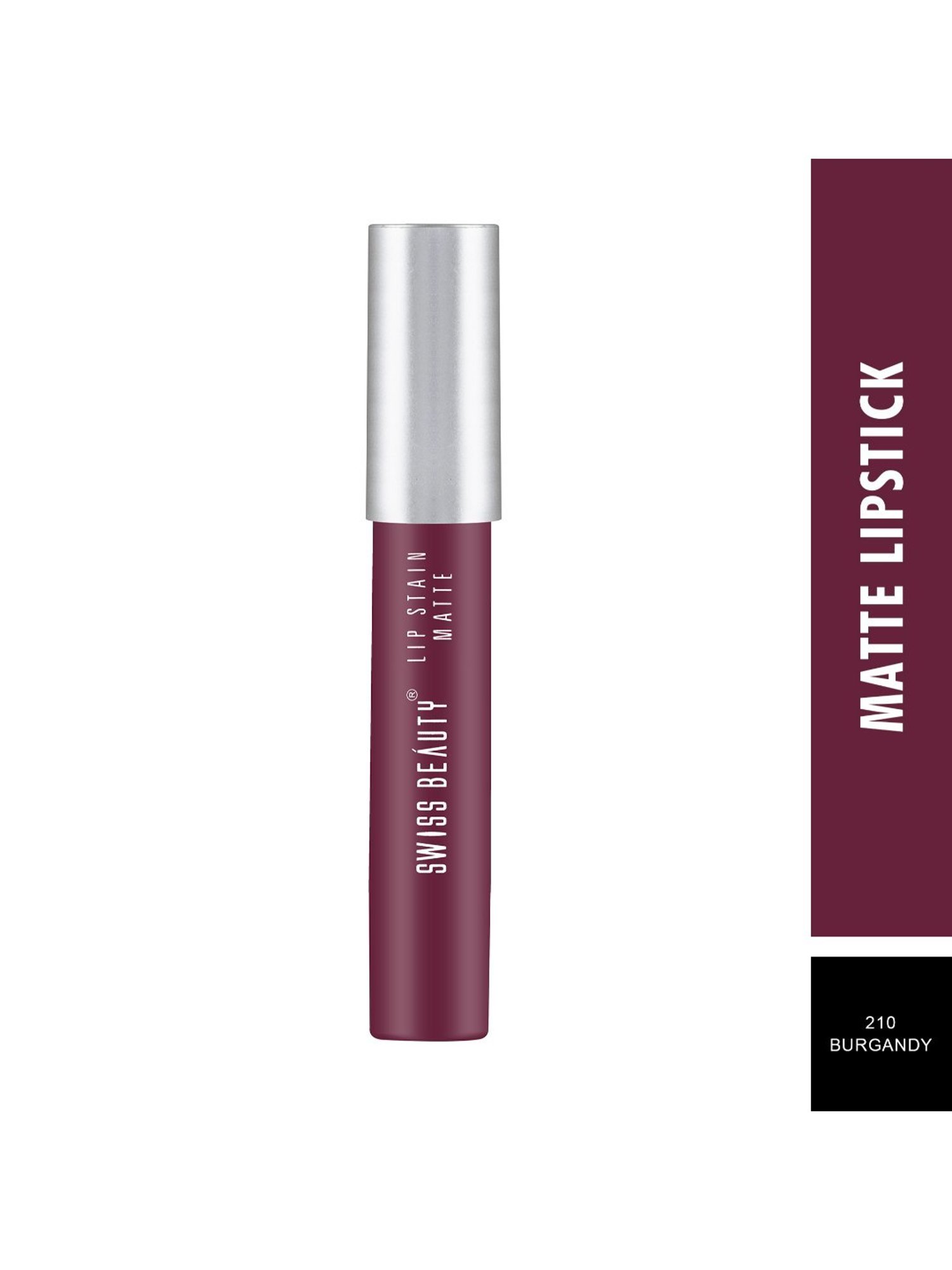 SWISS BEAUTY Lip Stain Matte Lipstick Burgundy - 3.4 gm