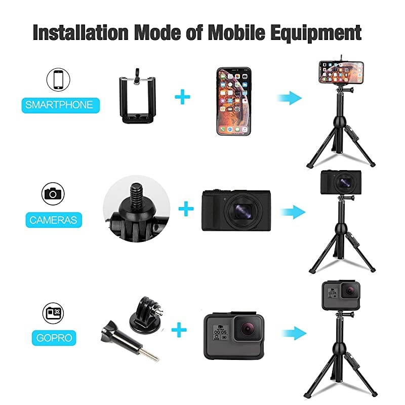 Tripod,Portable Selfie Stick Stand with Wireless Remote and Universal Phone Holder, Compatible with iPhone/Android/Camera GoPro,iPhone Tripod for Live Streaming Tiktok YouTube Video Recording