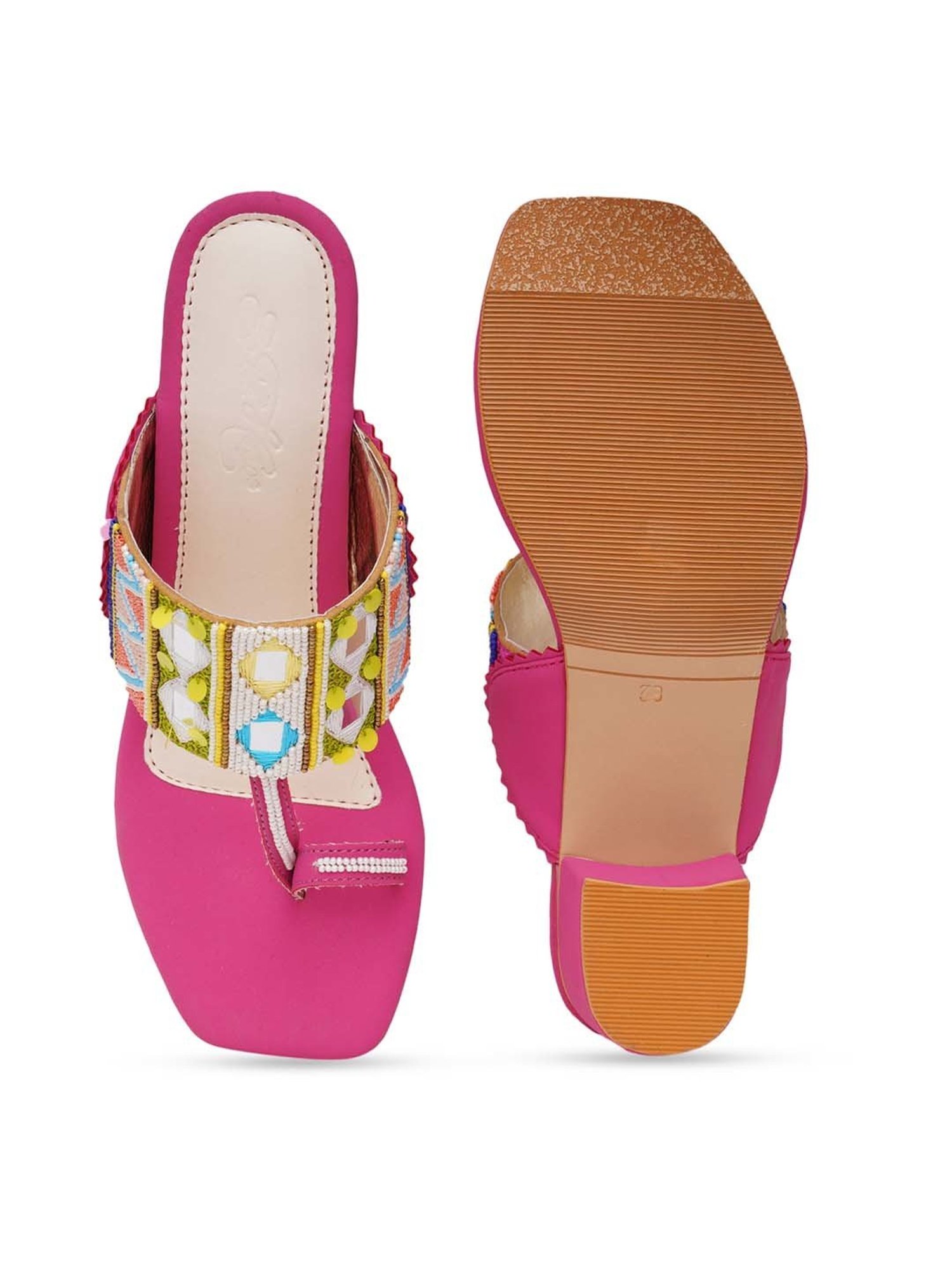 Sole House Women's Pink Toe Ring Sandals